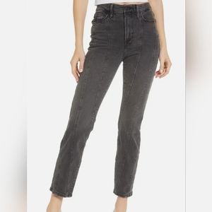 Good American Good Classic Black Jeans Slight Distress NWT Size 2